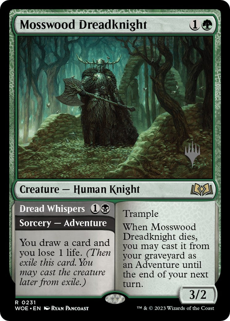 Mosswood Dreadknight // Dread Whispers (Promo Pack) [Wilds of Eldraine Promos] - Destination Retro