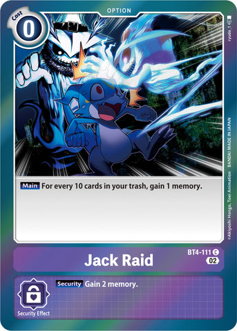 Jack Raid [BT4-111] (Resurgence Booster Reprint) [Resurgence Booster] - Destination Retro