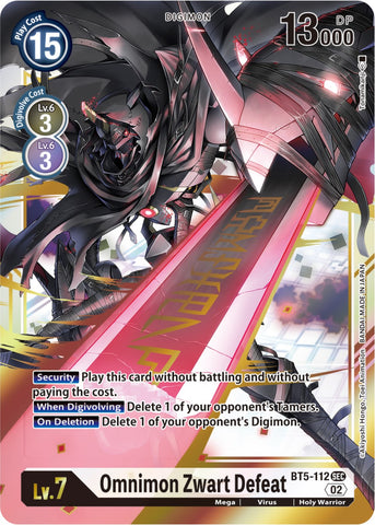 Omnimon Zwart Defeat [BT5-112] (Resurgence Booster Reprint) [Resurgence Booster] - Destination Retro