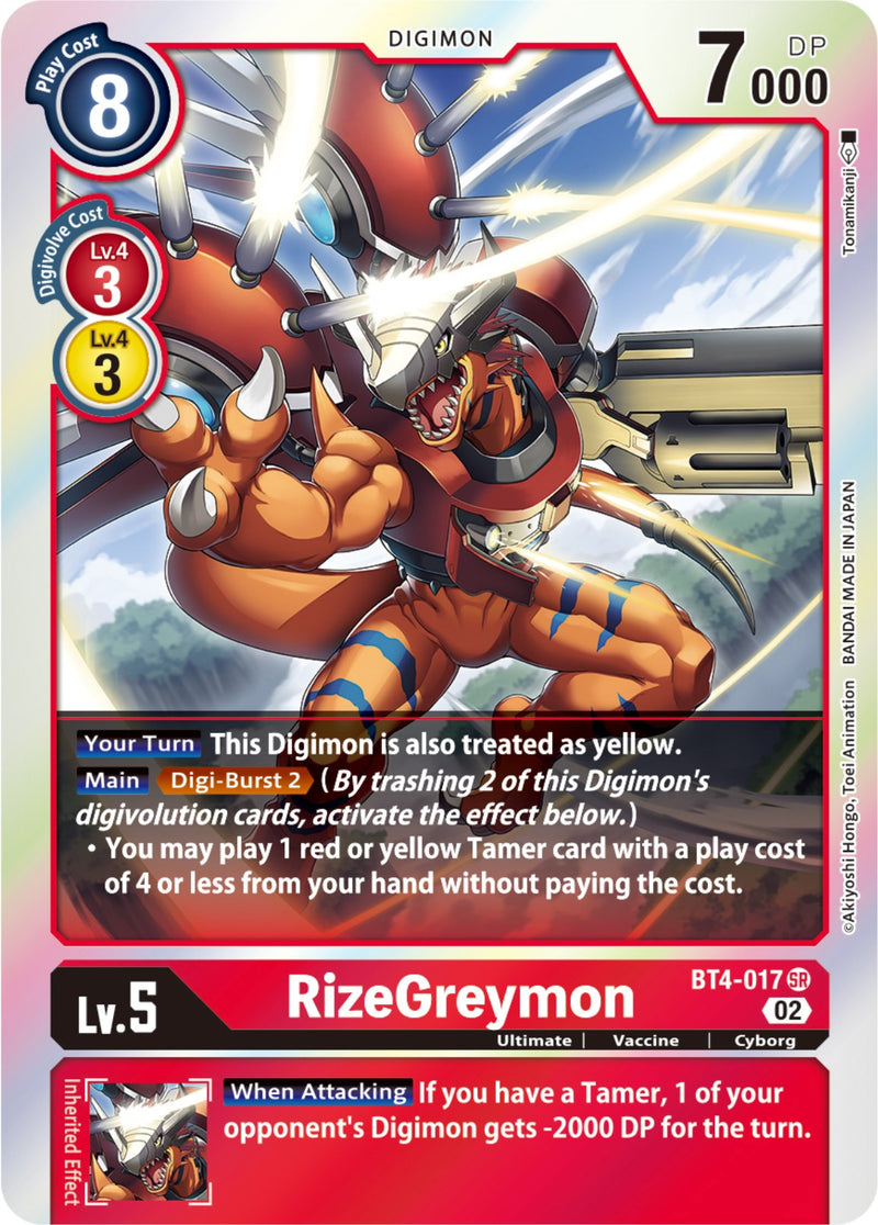 RizeGreymon [BT4-017] (Resurgence Booster Reprint) [Resurgence Booster] - Destination Retro