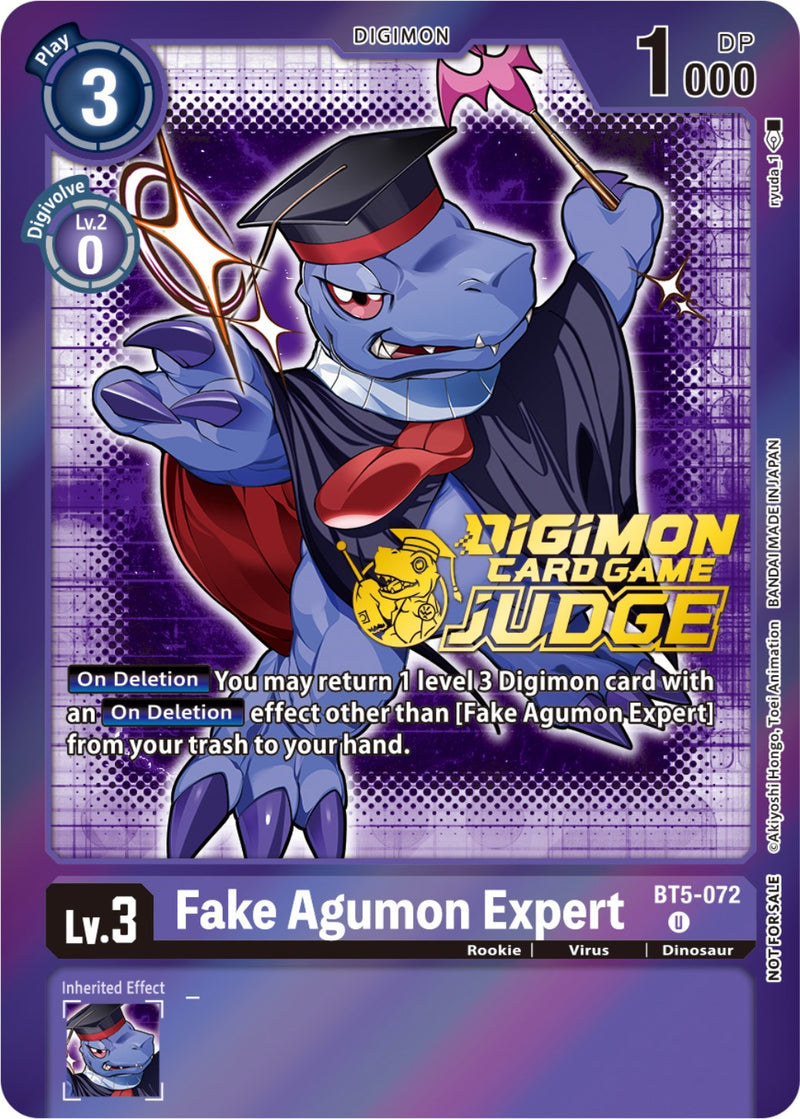 Fake Agumon Expert [BT5-072] (Judge Pack 4) [Battle of Omni Promos] - Destination Retro
