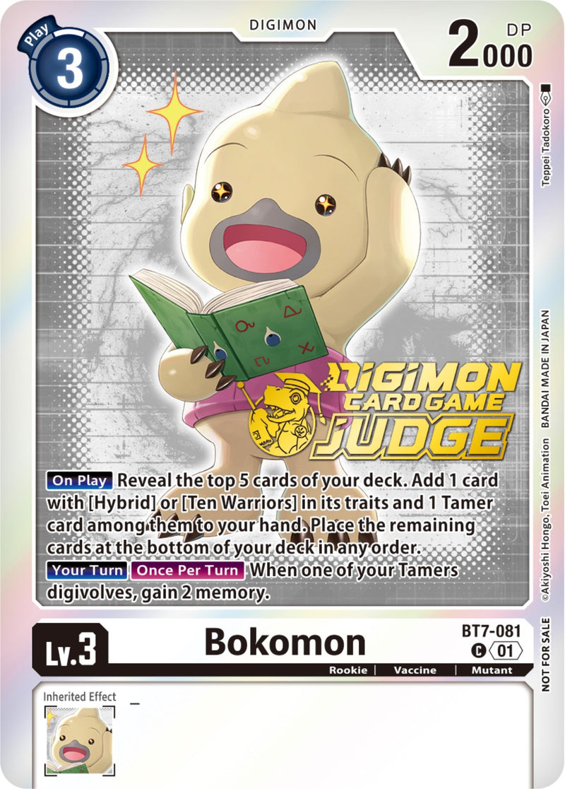 Bokomon [BT7-081] (Judge Pack 4) [Next Adventure Promos] - Destination Retro