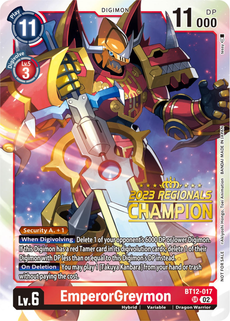 EmperorGreymon [BT12-017] (2023 Regionals Champion) [Across Time] - Destination Retro