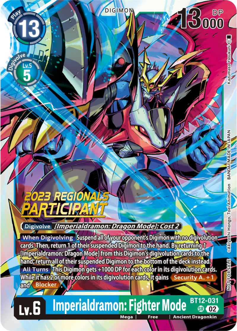 Imperialdramon: Fighter Mode [BT12-031] (2023 Regionals Participant) [Across Time] - Destination Retro