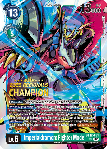 Imperialdramon: Fighter Mode [BT12-031] (2023 Regionals Champion) [Across Time] - Destination Retro