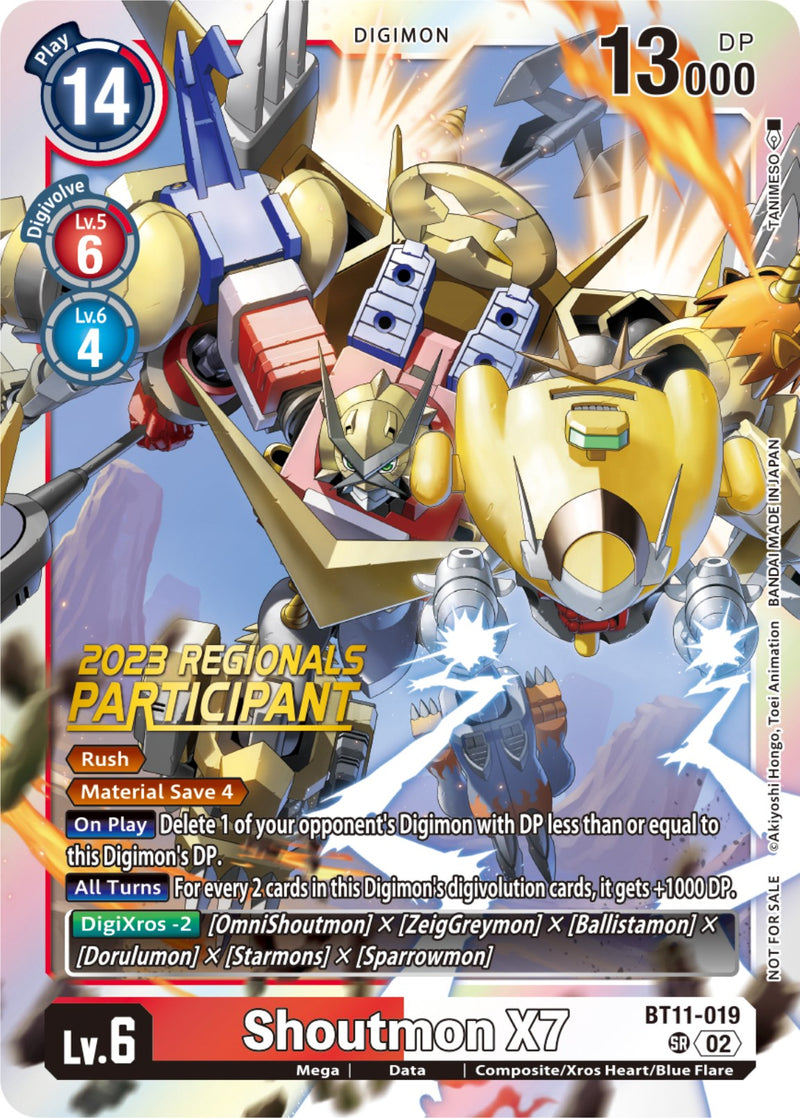 Shoutmon X7 [BT11-019] (2023 Regionals Participant) [Dimensional Phase] - Destination Retro