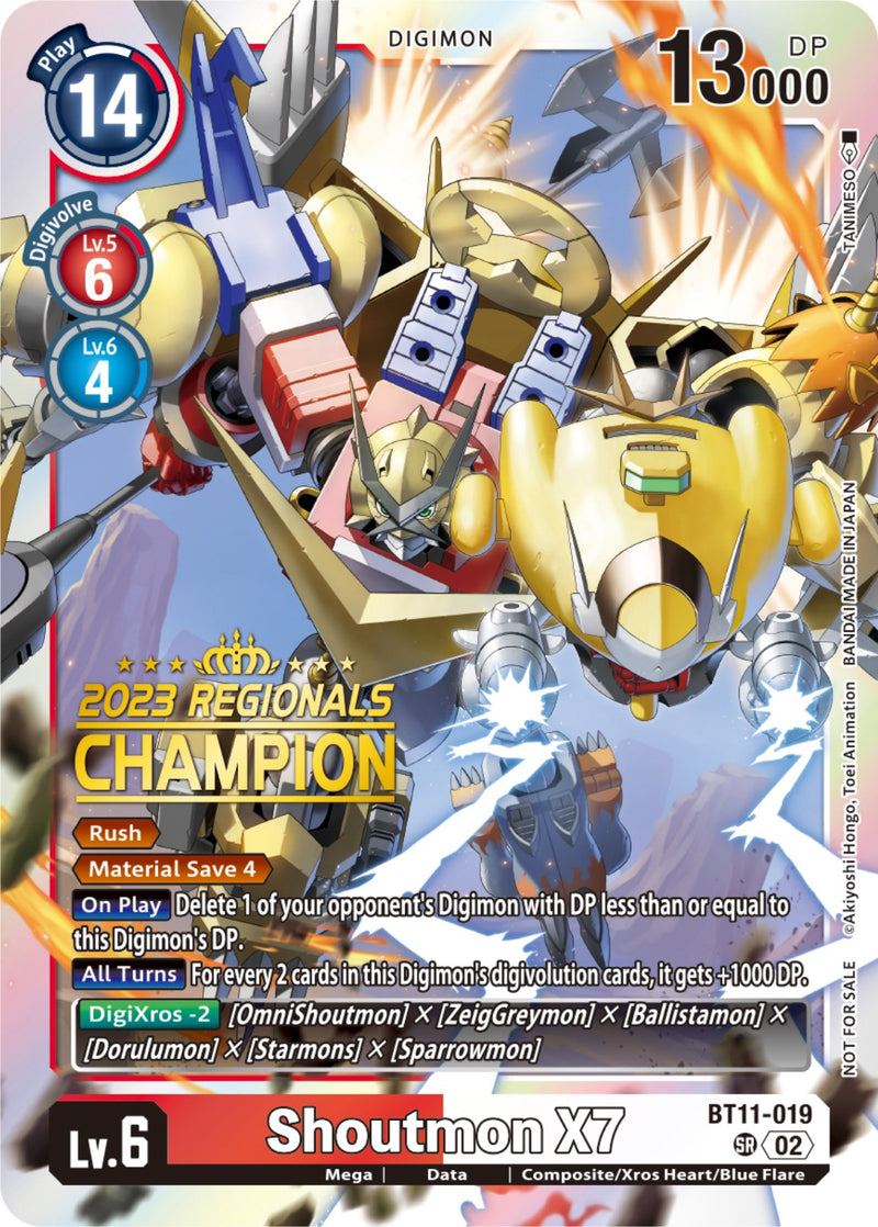 Shoutmon X7 [BT11-019] (2023 Regionals Champion) [Dimensional Phase] - Destination Retro