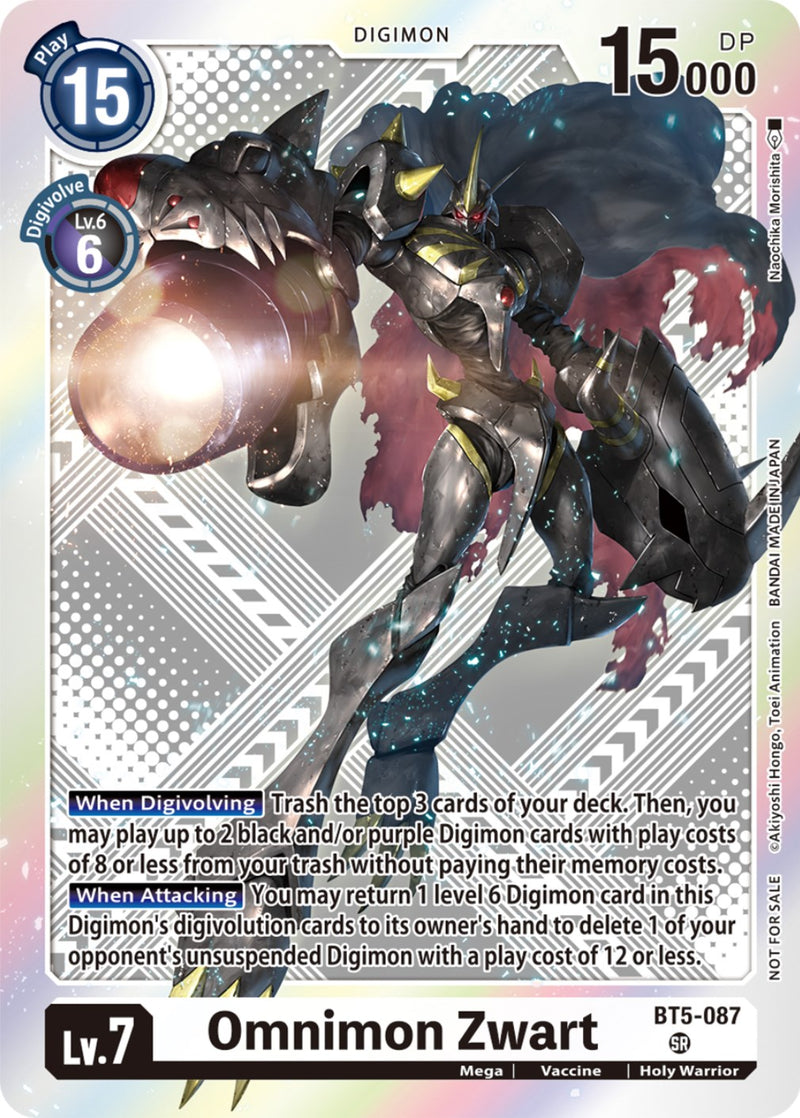Omnimon Zwart [BT5-087] (Starter Deck 15 & 16 Pre-Release Winner) [Battle of Omni Promos] - Destination Retro