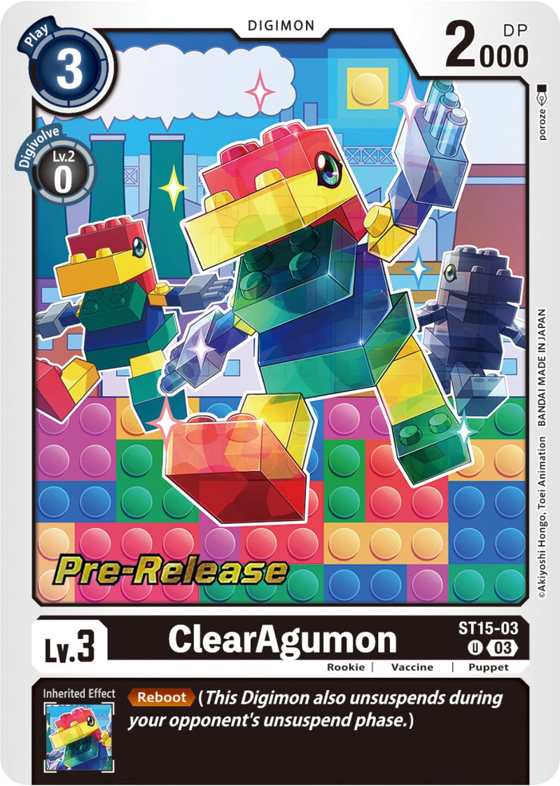 ClearAgumon [ST15-03 U] [Starter Deck: Dragon of Courage Pre-Release Cards] - Destination Retro