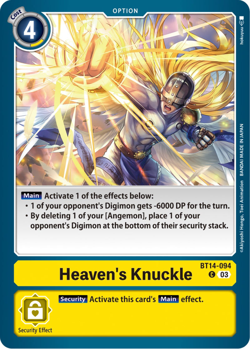 Heaven's Knuckle [BT14-094] [Blast Ace] - Destination Retro
