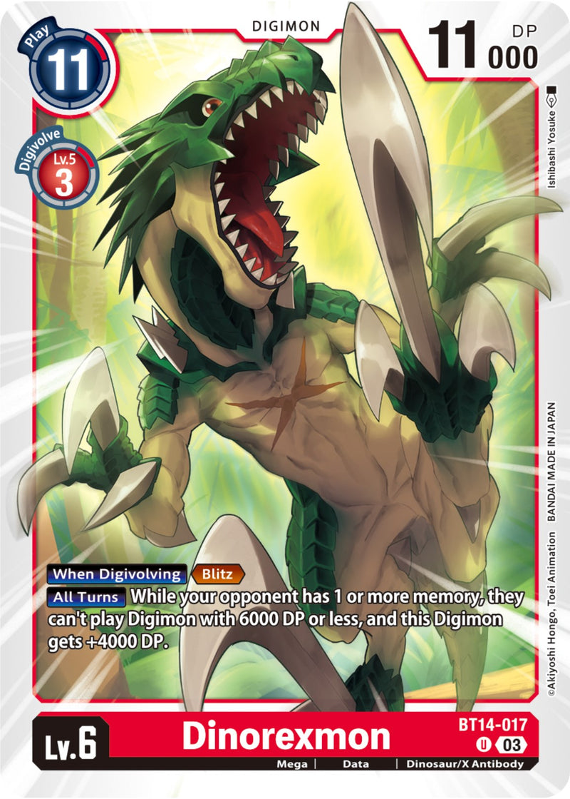 Dinorexmon [BT14-017] [Blast Ace] - Destination Retro