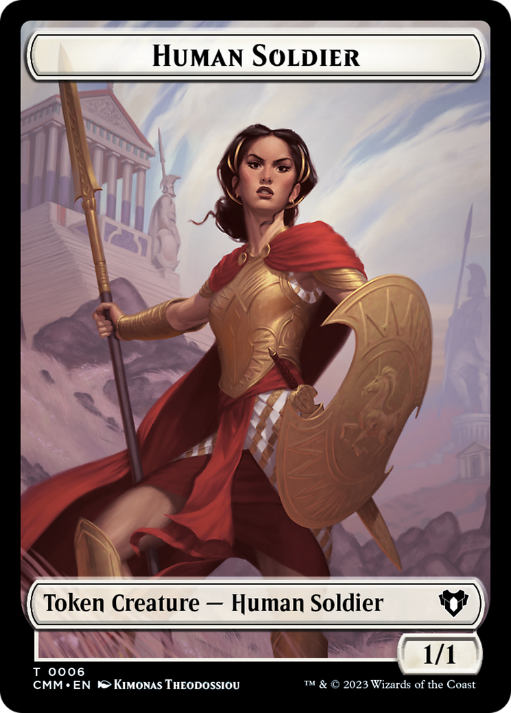 Human Soldier // Elemental (0025) Double-Sided Token [Commander Masters Tokens] - Destination Retro