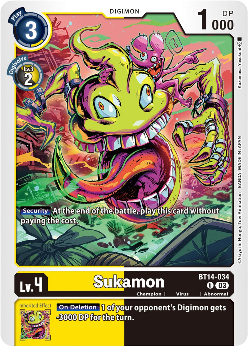 Sukamon [BT14-034] [Blast Ace] - Destination Retro