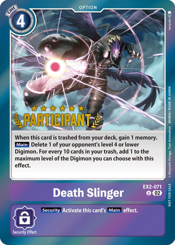 Death Slinger [EX2-071] (Digimon 3-On-3 November 2023 Participation) [Digital Hazard] - Destination Retro