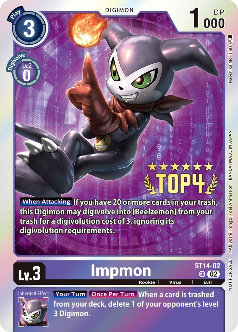 Impmon [ST14-02] (Digimon 3-On-3 November 2023 Top 4) [Starter Deck: Beelzemon Advanced Deck Set] - Destination Retro