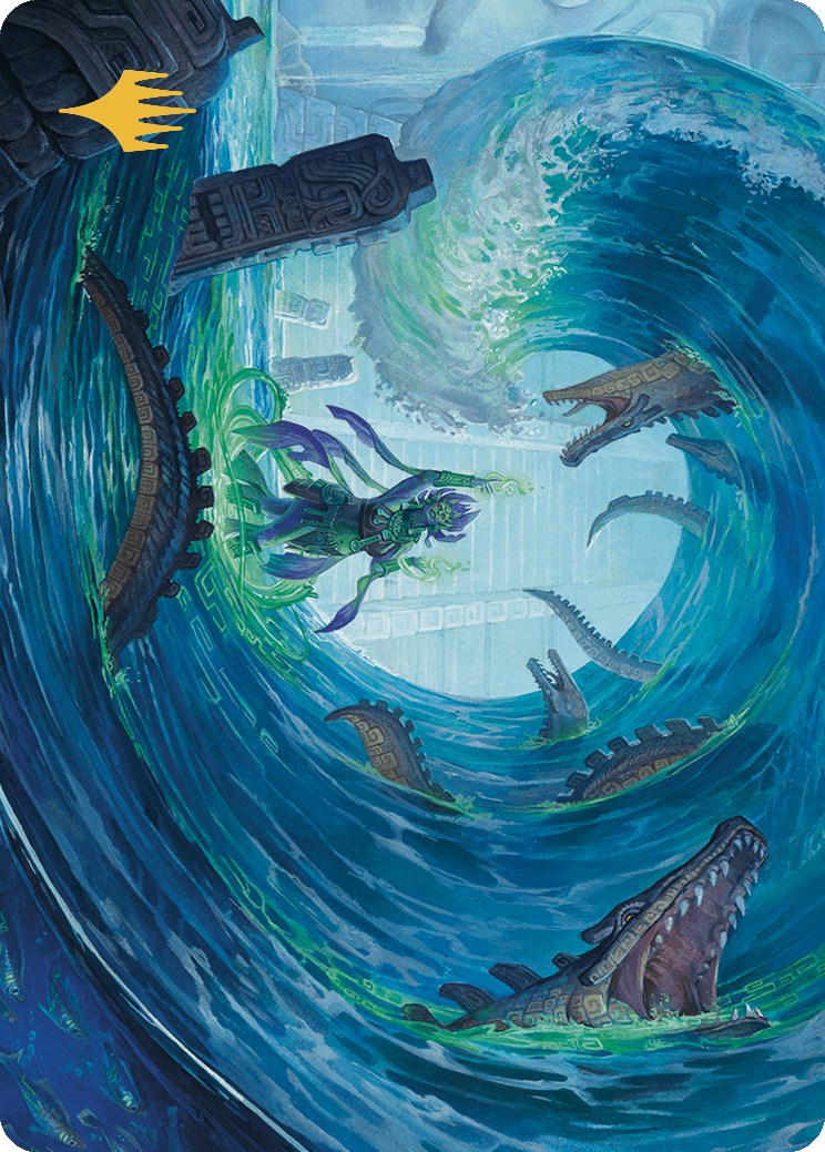 Wave Goodbye Art Card (Gold-Stamped Planeswalker Symbol) [The Lost Caverns of Ixalan Art Series] - Destination Retro