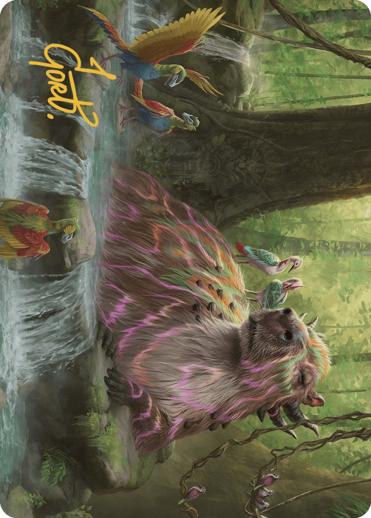 Basking Capybara Art Card (Gold-Stamped Signature) [The Lost Caverns of Ixalan Art Series] - Destination Retro