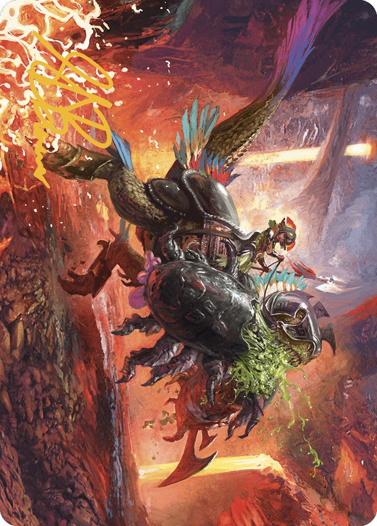 Triumphant Chomp Art Card (Gold-Stamped Signature) [The Lost Caverns of Ixalan Art Series] - Destination Retro