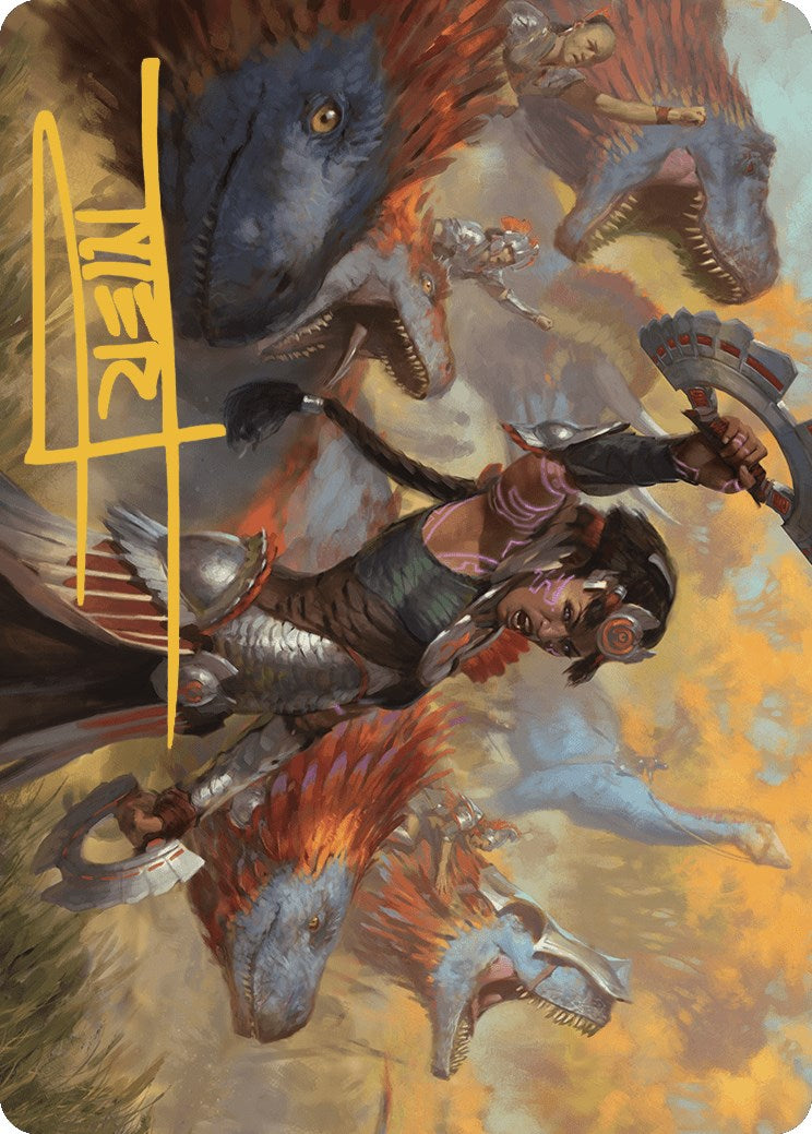 Huatli, Poet of Unity Art Card (Gold-Stamped Signature) [The Lost Caverns of Ixalan Art Series] - Destination Retro