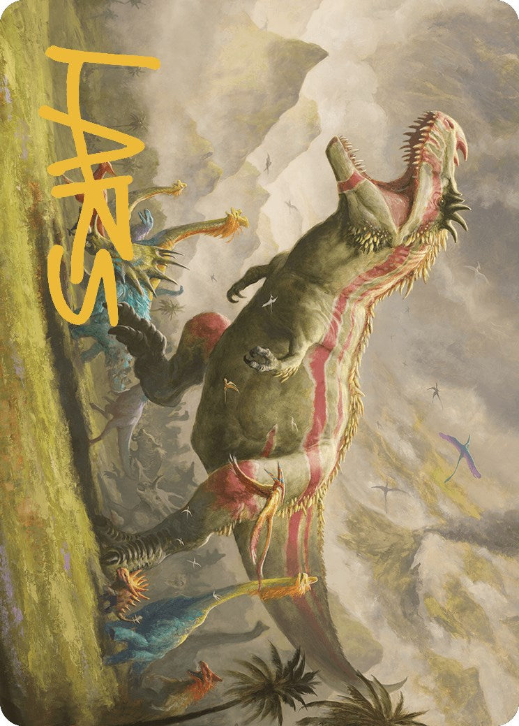 Ghalta, Stampede Tyrant Art Card (Gold-Stamped Signature) [The Lost Caverns of Ixalan Art Series] - Destination Retro