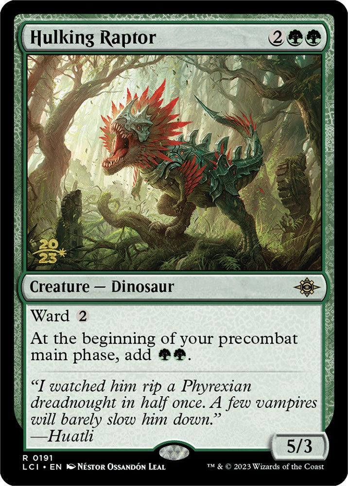 Hulking Raptor [The Lost Caverns of Ixalan Prerelease Cards] - Destination Retro