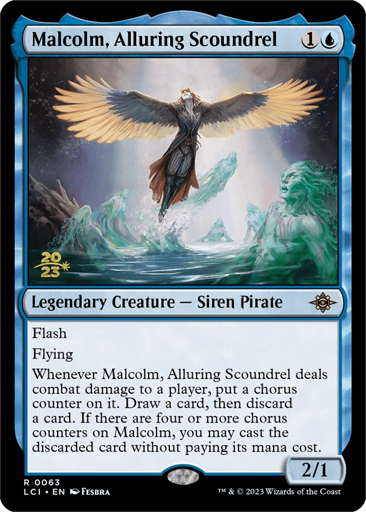 Malcolm, Alluring Scoundrel [The Lost Caverns of Ixalan Prerelease Cards] - Destination Retro