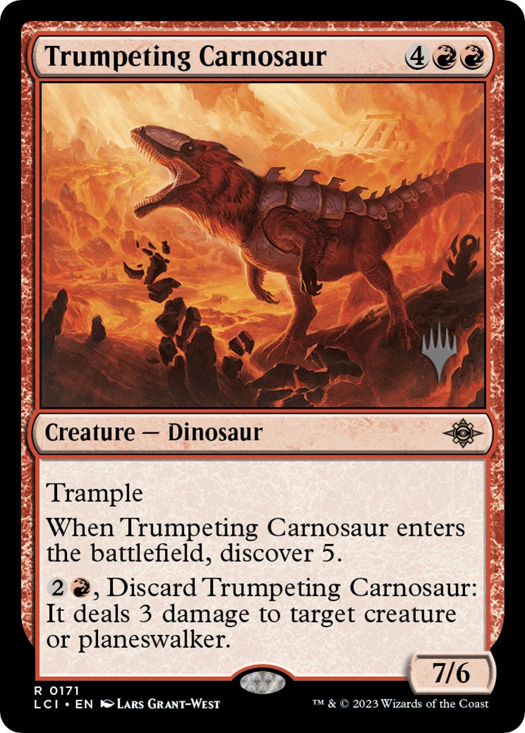 Trumpeting Carnosaur (Promo Pack) [The Lost Caverns of Ixalan Promos] - Destination Retro