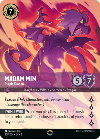 Madam Mim - Purple Dragon (Enchanted) (208/204) [Rise of the Floodborn] - Destination Retro
