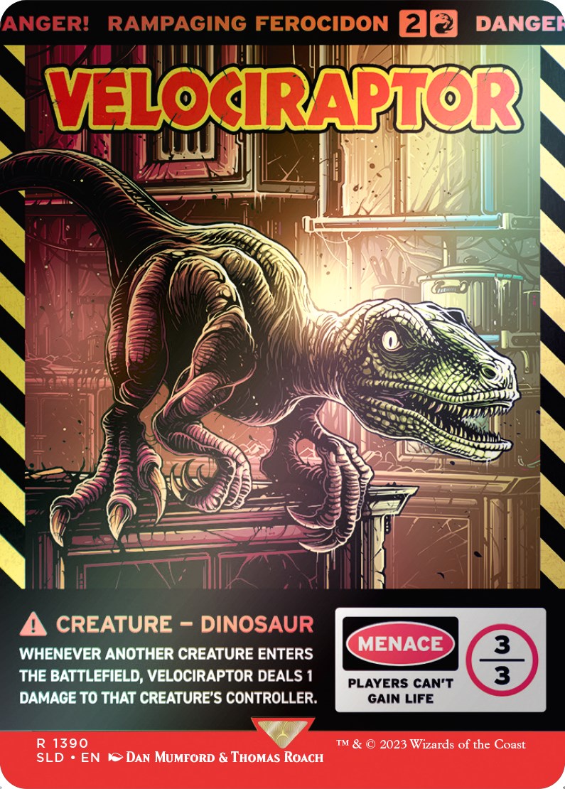 Velociraptor - Rampaging Ferocidon (Rainbow Foil) [Secret Lair Drop Series] - Destination Retro