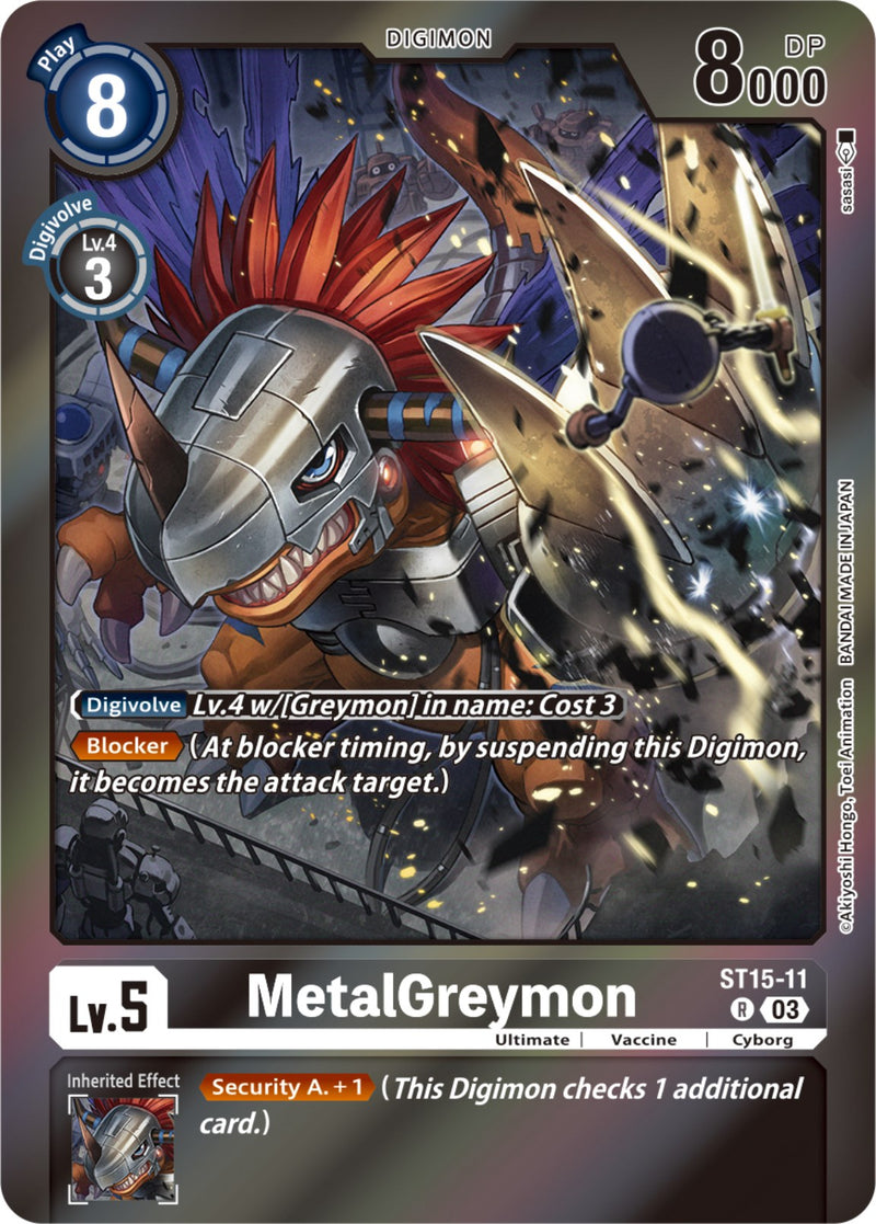 MetalGreymon [ST15-11] (Gift Box 2023) [Starter Deck: Dragon of Courage] - Destination Retro