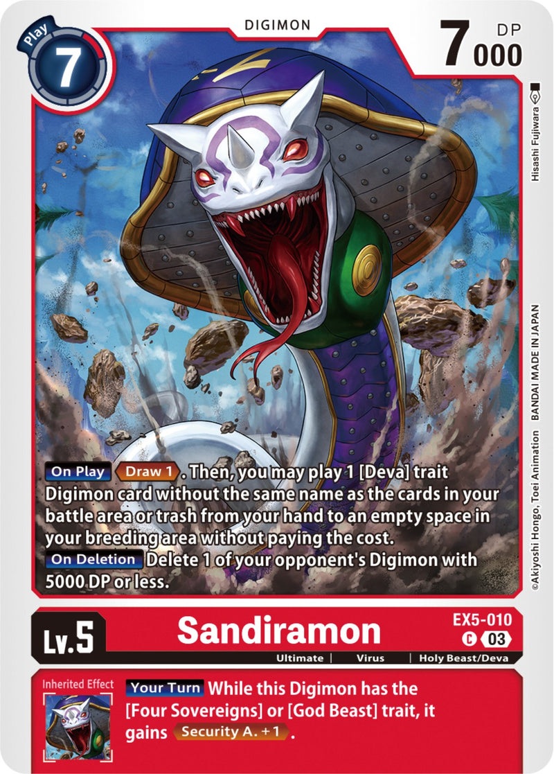 Sandiramon [EX5-010] [Animal Colosseum] - Destination Retro