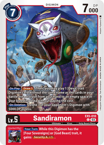 Sandiramon [EX5-010] [Animal Colosseum] - Destination Retro