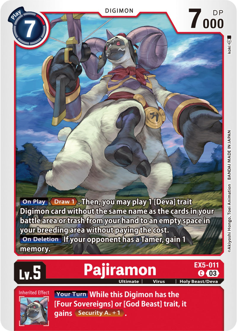 Pajiramon [EX5-011] [Animal Colosseum] - Destination Retro