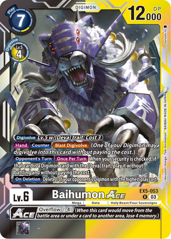 Baihumon Ace [EX5-053] [Animal Colosseum] - Destination Retro