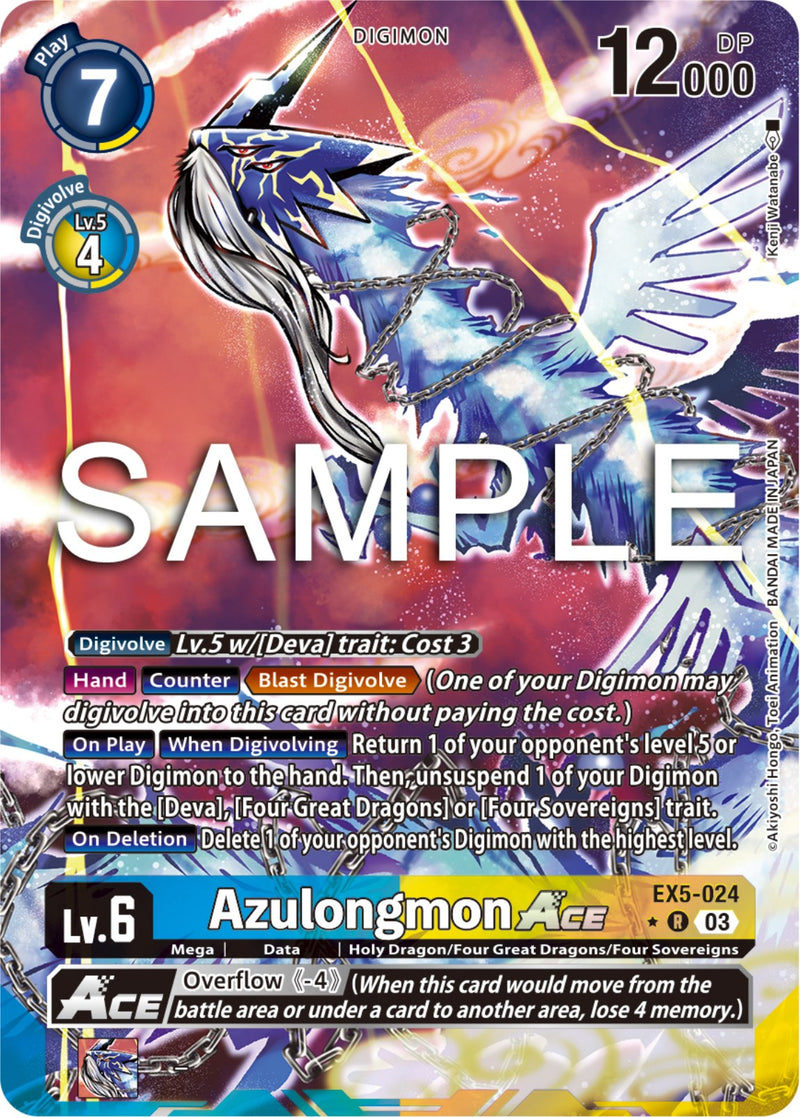 Azulongmon Ace [EX5-024] (Alternate Art) [Animal Colosseum] - Destination Retro