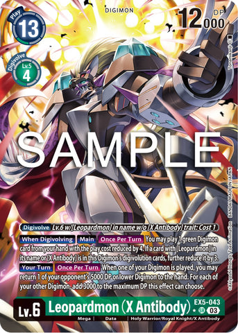 Leopardmon (X Antibody) [EX5-043] (Alternate Art) [Animal Colosseum] - Destination Retro