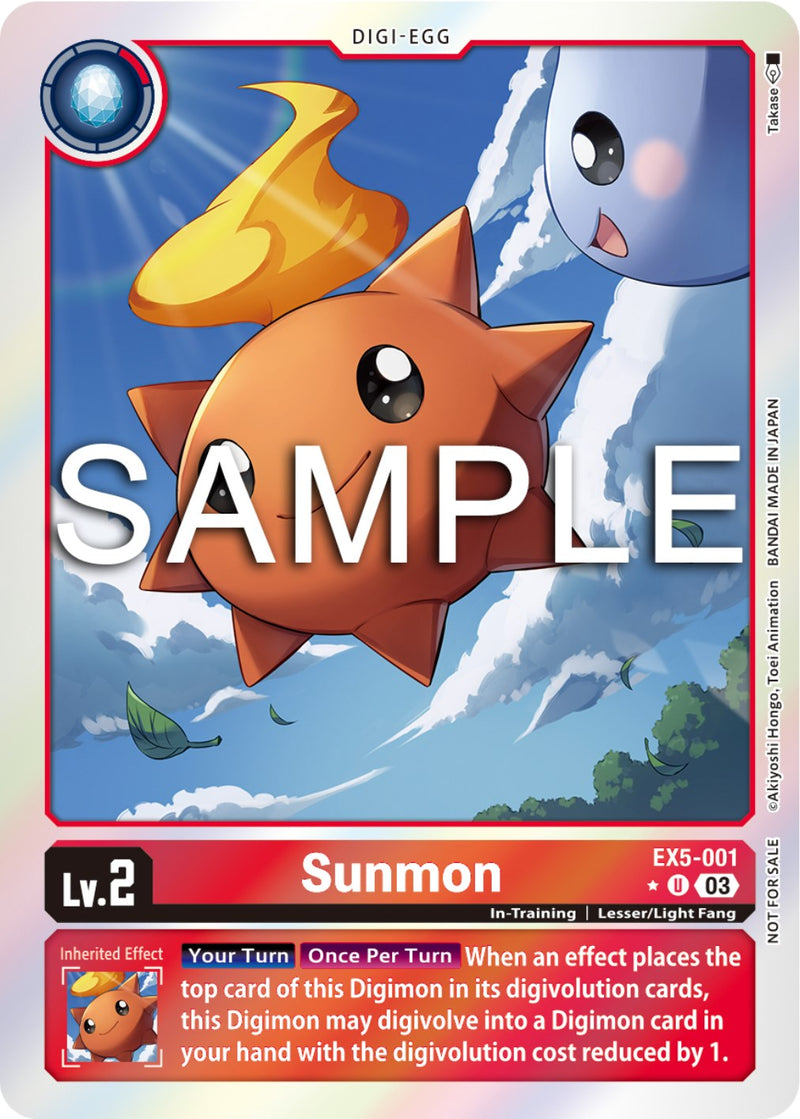 Sunmon [EX5-001] (Animal Colosseum Box Promotion Pack) [Animal Colosseum] - Destination Retro
