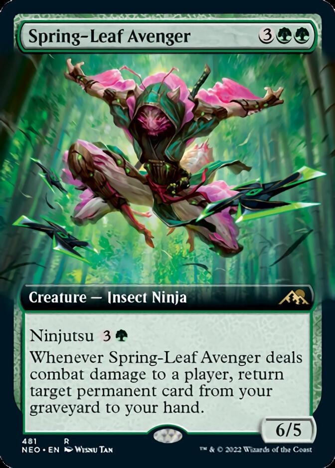 Spring-Leaf Avenger (Extended Art) [Kamigawa: Neon Dynasty] - Destination Retro