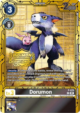 Dorumon [P-070] (Championship 2023 Gold Card Set) [Promotional Cards] - Destination Retro