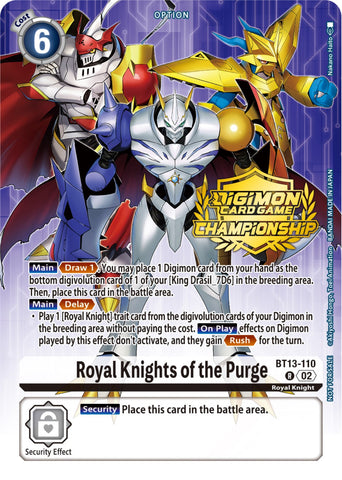 Royal Knights of the Purge [BT13-110] (Championship 2023 Tamers Pack) [Versus Royal Knights Promos] - Destination Retro