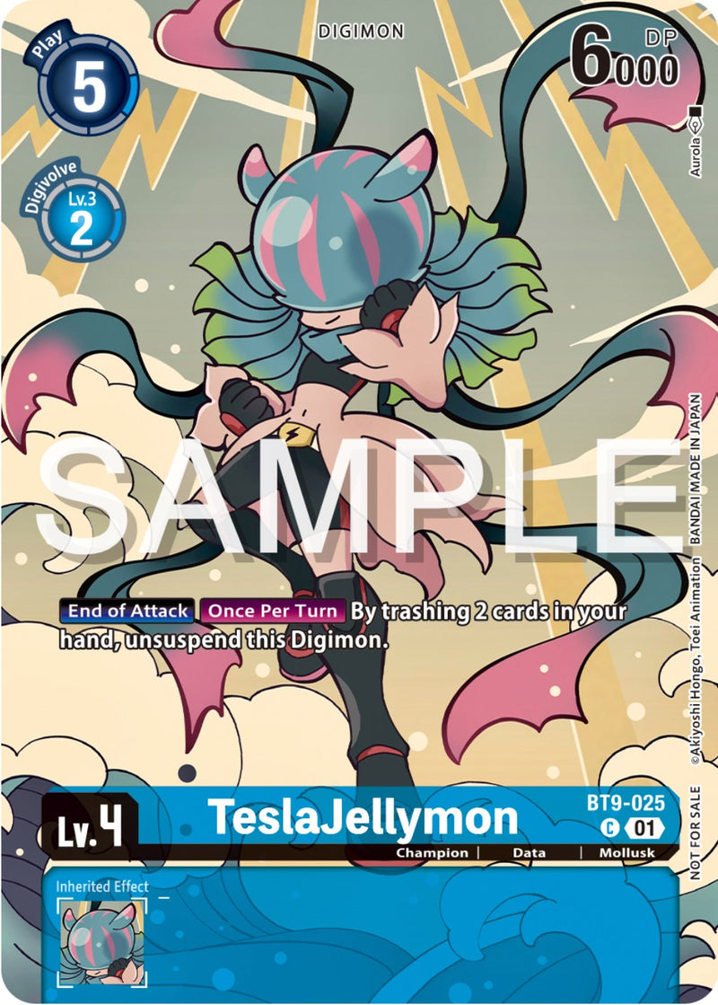 TeslaJellymon [BT9-025] (Digimon Illustration Competition Pack 2023) [X Record Promos] - Destination Retro