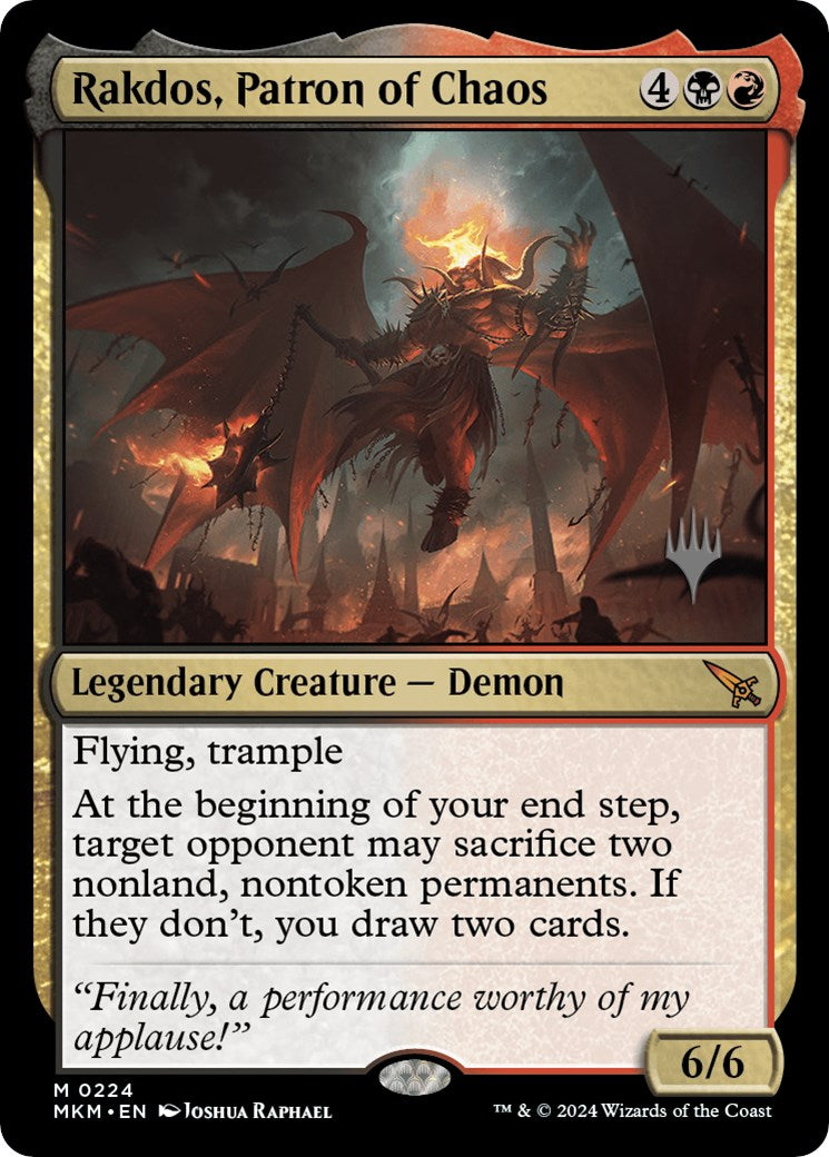Rakdos, Patron of Chaos (Promo Pack) [Murders at Karlov Manor Promos] - Destination Retro