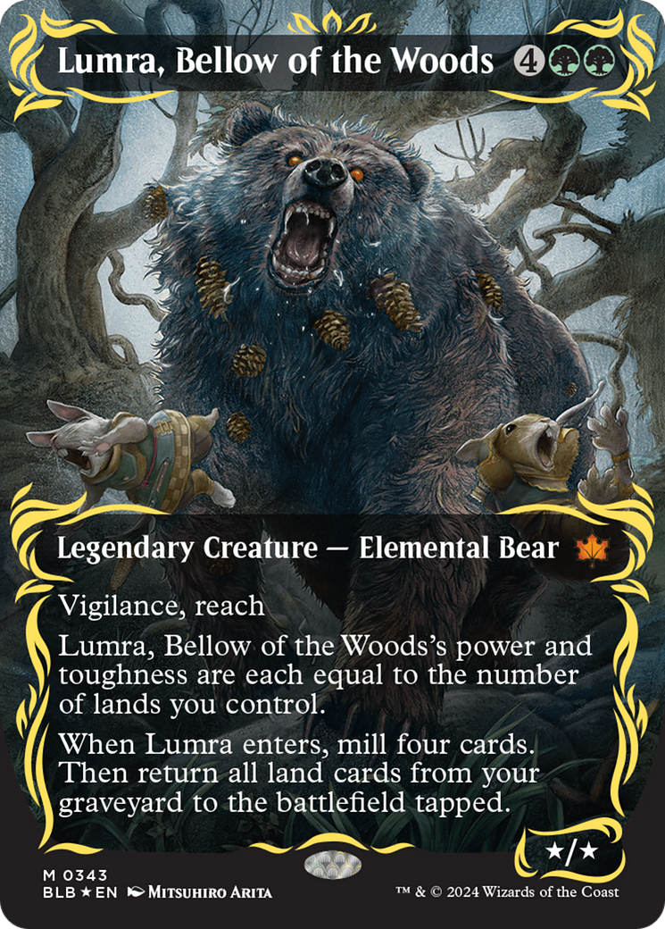 Lumra, Bellow of the Woods (Borderless) (Raised Foil) [Bloomburrow] - Destination Retro