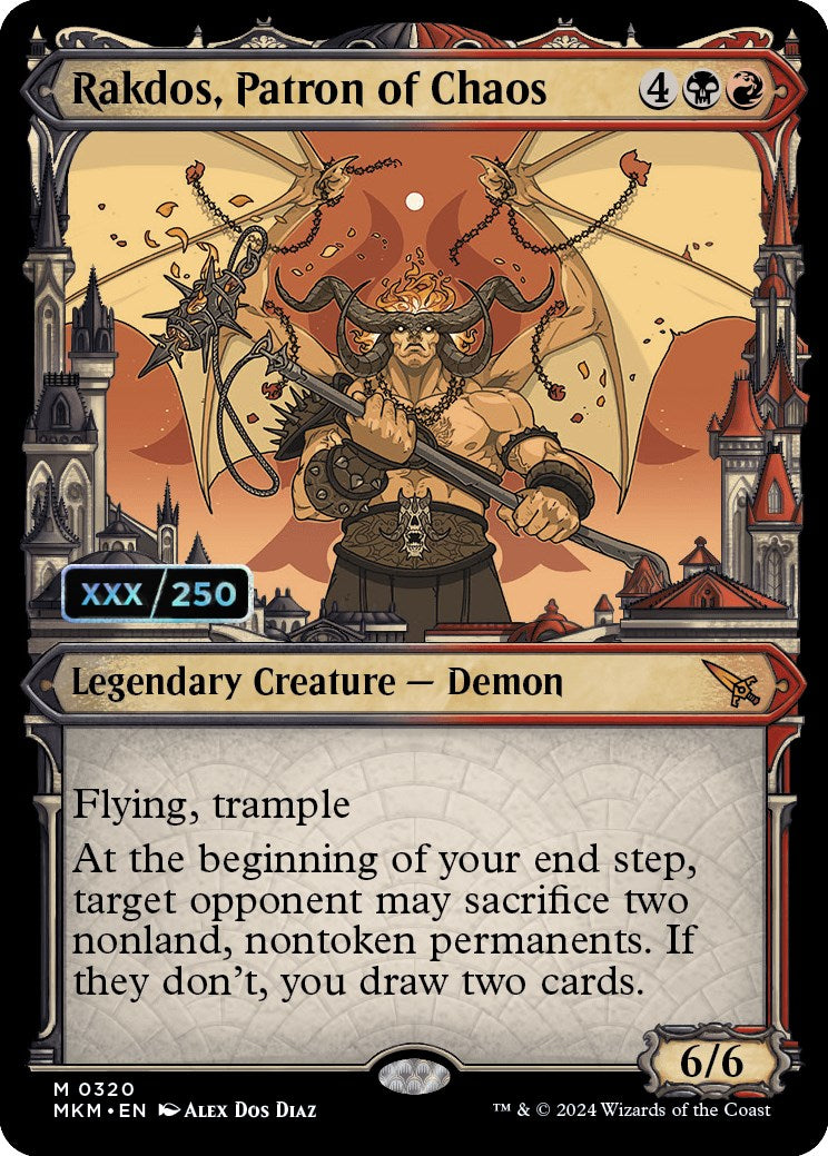 Rakdos, Patron of Chaos (Serialized) [Murders at Karlov Manor] - Destination Retro