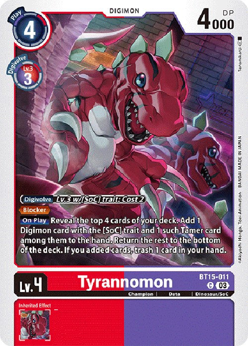 Tyrannomon [BT15-011] [Exceed Apocalypse] - Destination Retro