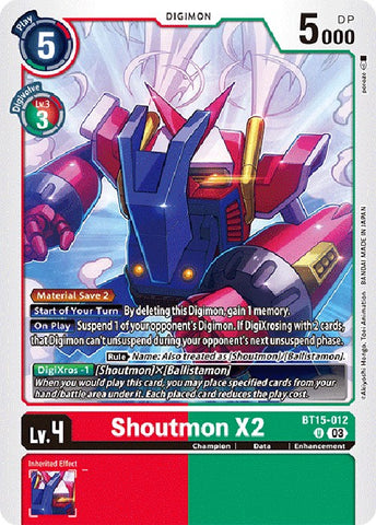 Shoutmon X2 [BT15-012] [Exceed Apocalypse] - Destination Retro