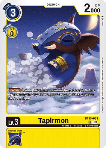 Tapirmon [BT15-033] [Exceed Apocalypse] - Destination Retro