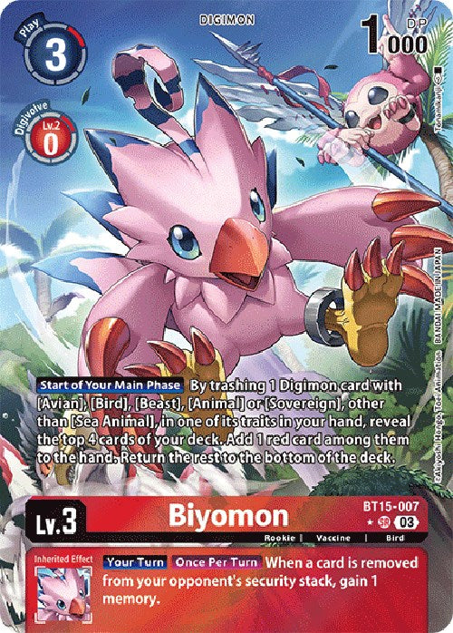 Biyomon [BT15-007] (Alternate Art) [Exceed Apocalypse] - Destination Retro