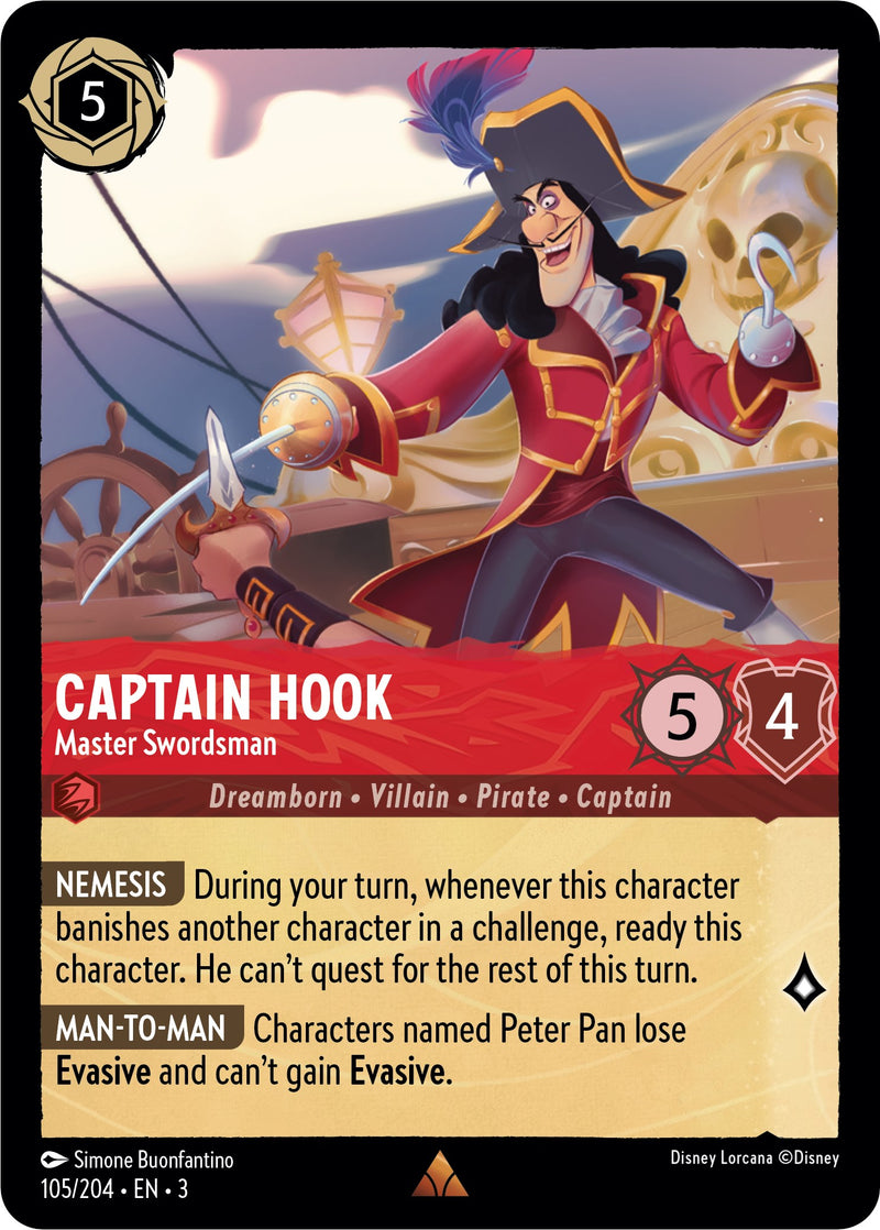 Captain Hook - Master Swordsman (105/204) [Into the Inklands] - Destination Retro