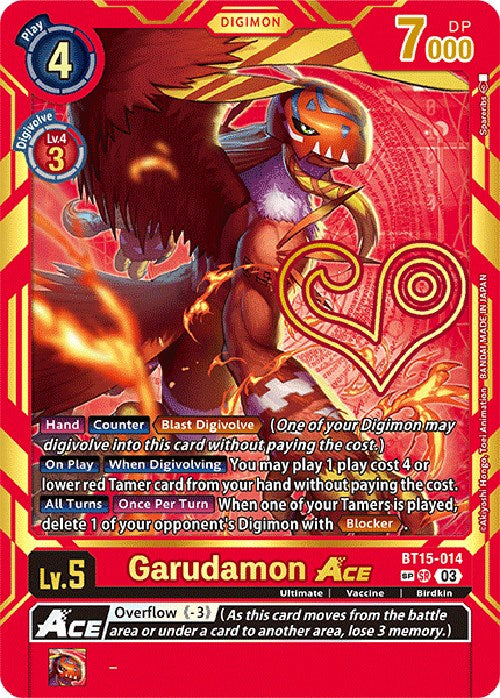 Garudamon Ace (Special Rare) [BT15-014] [Exceed Apocalypse] - Destination Retro